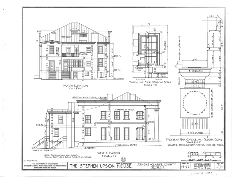 File:Upson House, 1000 Prince Avenue, Athens, Clarke County, GA HABS GA,30-ATH,2- (sheet 3 of 4).png