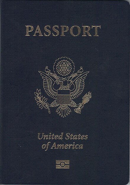 United States nationality gives the right to acquire a United States passport.[1] The one shown above is a post-2007 issued passport. A passport is commonly used as an identity document and as proof of citizenship.