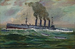 "The Sinking of USS San Diego" by Francis Muller.