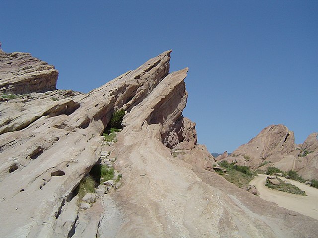 A prominent rock formation featured in numerous films and television productions.