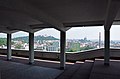 English: View from the Office Centre of the Brno Exhibition Grounds towards Špilberk and Petrov. The high chimney belongs to a heating plant. Čeština: Pohled z administrativní budovy brněnského výstaviště směrem na Špilberk a Petrov. Vysoký komín patří teplárně.