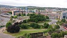 Aerial view of Park Square, where the Sheffield Parkway meets the Sheffield Inner Ring Road View of Park Square from Park Hill.jpg