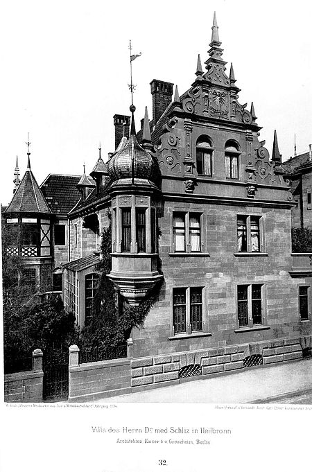 Villa in Heilbronn, Architekten Kaiser & v. Groszheim, Berlin, Tafel 32, Kick Jahrgang I