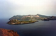 Vue vu Lipari op Vulcano an den Vulcanello