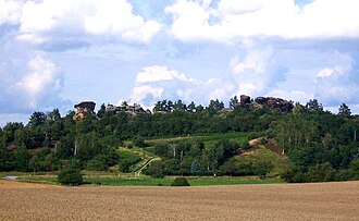Konigstein near Westerhausen, also called the Kamelfelsen or Grosses Kamel. A landmark of the village. Westerhausen-Konigstein.jpg