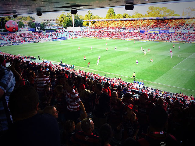A Wanderers match in progress at Parramatta Stadium