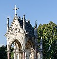 * Nomination Upper part of a mausoleum at the Vienna Central Cemetery --Carschten 15:40, 6 November 2017 (UTC) * Promotion Do you want to remove the stain?--Famberhorst 16:23, 6 November 2017 (UTC)  Done @Famberhorst: I think it was just a bird, but now it flew away. Thanks. --Carschten 21:51, 6 November 2017 (UTC)Thank you for removing the bird. Good quality for me.--Famberhorst 06:23, 7 November 2017 (UTC)