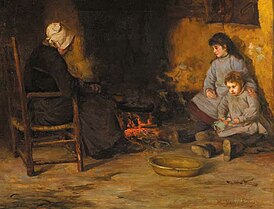 У домашнего очага, ок. 1910 Холст, масло 73.5 × 92 см. Галерея искусств Кроуфорд[англ.] (англ.), Корк