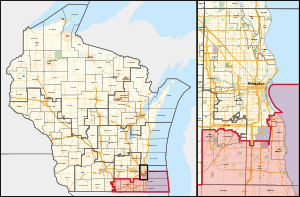 Wisconsin's 1st congressional district in Milwaukee (since 2023).svg