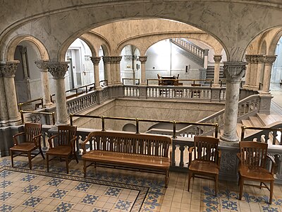 The Castle-like interior of the Wood County, Ohio Courthouse