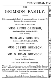 Advertisement from The Musical Times, multiple 1895 issues Ygrim.png