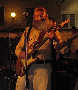 Piamenta performing at a concert in Jerusalem's Old City in 2009
