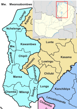 Luapulan maakunnan piirit vuonna 2022