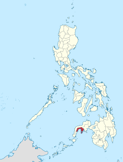 Mapa de Filipinas con Zamboanga Sibugay resaltado