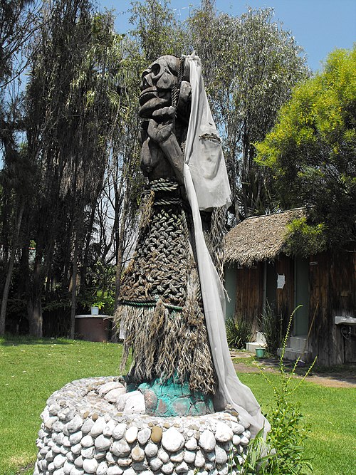 Statue of La Llorona on an island of Xochimilco, Mexico, 2015