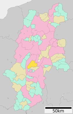 Luogo di Tatsuno nella prefettura di Nagano