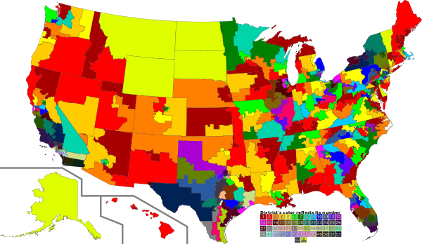 Congresdistricten aan het begin van het 113e Amerikaans Congres (januari 2013)