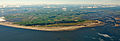 Luftbillede af Sankt Peter-Ording med den foran liggende sandbank Hitssand