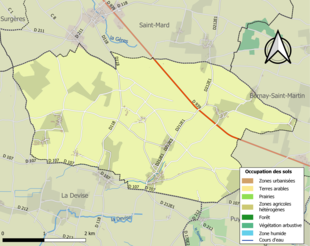 Kolorowa mapa przedstawiająca zagospodarowanie terenu.