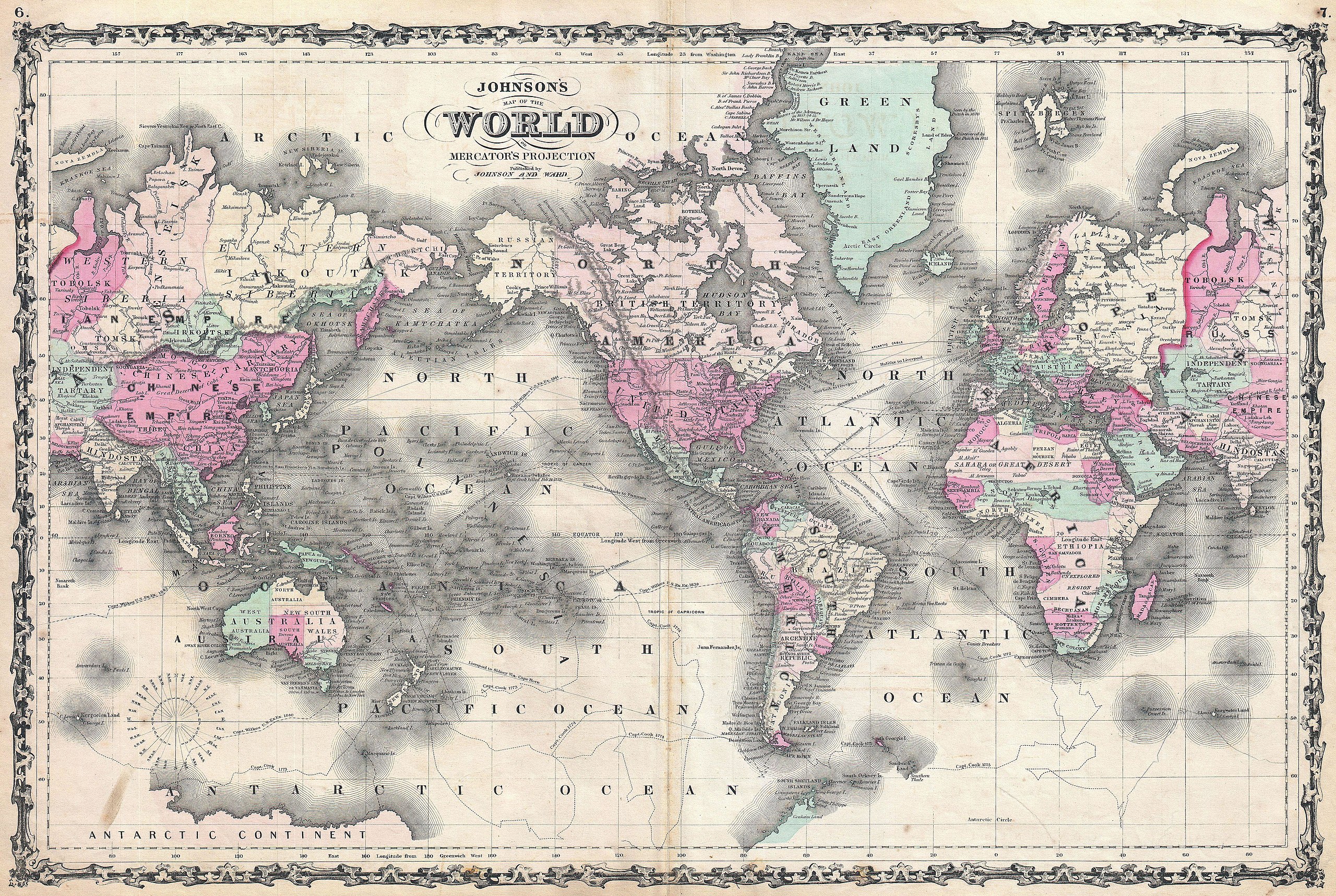 Map Of The World Jacques Bertins 1953 Projection Stock Illustration -  Download Image Now - iStock