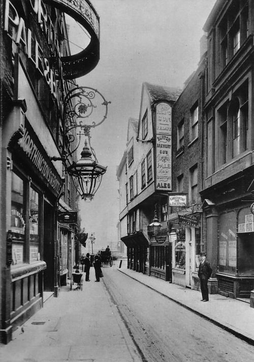 A 1901 postcard of Wych Street, shortly before its demolition