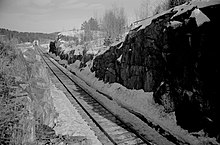 Скальная выемка и мост через р. Сумерианйоки. 21 апреля 1944 год.