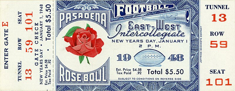 File:1948 Rose Bowl Game Ticket.jpg