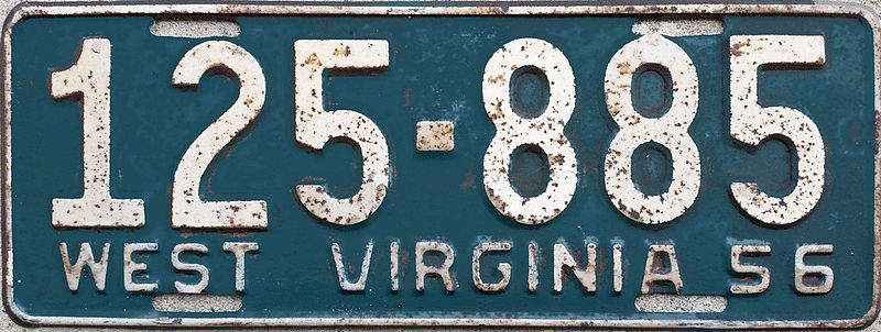 File:1956 West Virginia license plate.jpg