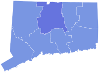 1958 United States Senate election in Connecticut results map by county.svg