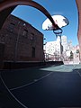 Basketball court (now demolished) at Chinese Playground