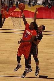 20140402 MCDAAG Isaiah Whitehead vs. Joel Berry II.JPG