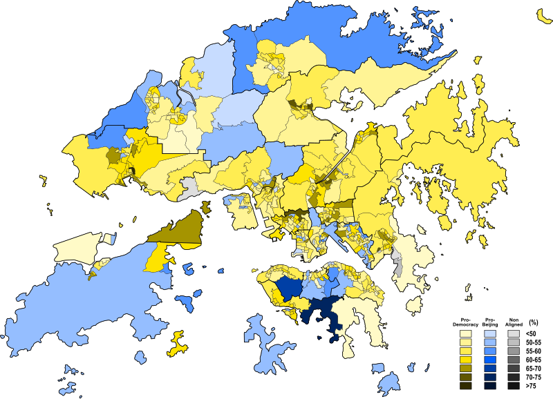 File:2019 Hong Kong District Council Election Results (By camp).svg