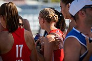 Deutsch: Beachhandball Weltmeisterschaften 2022; Tag 1: 21. Juli 2022 – Frauen, Vorrunde, Ungarn-Deutschland 0:2 (14:18, 17:20) English: 2022 Beach handball World Championships; Day 1: 21 July – Women Preliminary Round – Hungary-Norway 0:2 (14:18, 17:20)