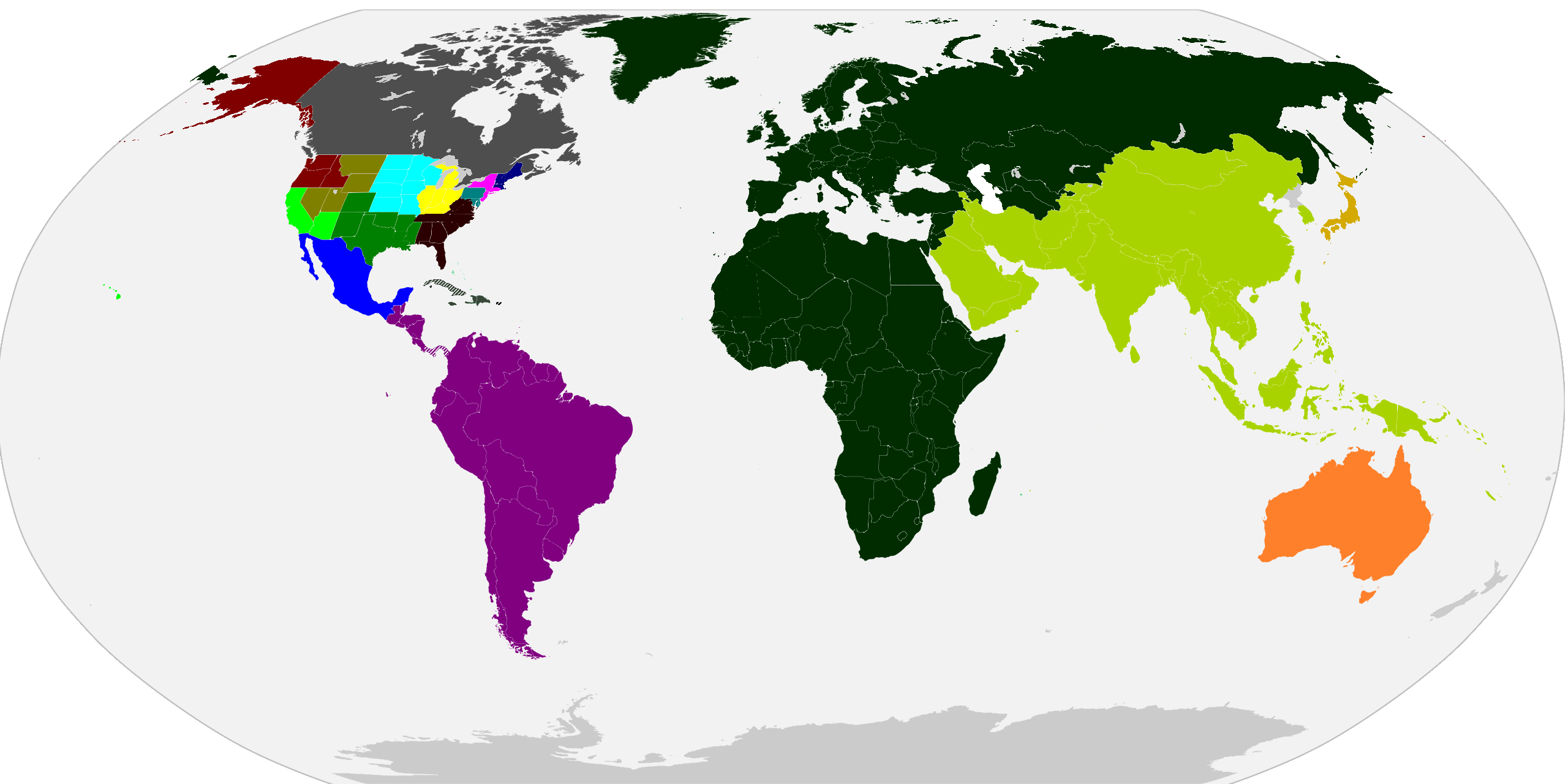 The Little League World Series starts today, so here are the region maps! :  r/MapPorn