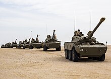 Qatari AMX-10RCs in the desert during multinational combined-arms exercises, 2013 AMX-10 RC of Qatar, Eagle Resolve 2013.jpg