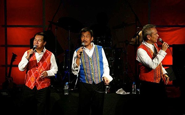 APO Hiking Society performing in 2010. From left: Boboy Garrovillo, Danny Javier, and Jim Paredes