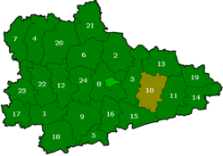 Administrative map showing Lebyazh'yevskiy raion in Kurgan oblast.png