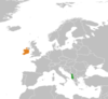 Location map for Albania and Ireland.