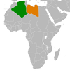 Location map for Algeria and Libya.