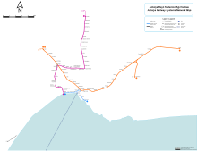 Transportation lines of tram system Antalya Railway Systems Network Map.svg