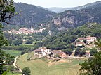 Cahors, Lot, Oksytania, Francja - Widok na Autostr