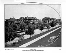 View of Fourteenth Avenue, an area known as Millionaire's Row (published 1909 in an Alaska-Yukon-Pacific Exposition pamphlet