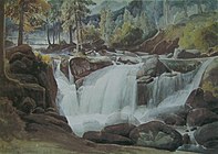「滝のある風景」 (1825)