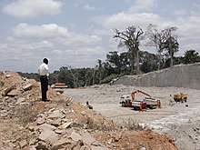 Highway construction in Ciudad de la Paz in 2010. Ciudad de la Paz will be the future capital of Equatorial Guinea. Autobahnbau in Oyala.JPG