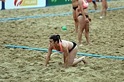 Deutsch: Beachhandball Europameisterschaften 2019 (Beach handball Euro); Tag 5: 6. Juli 2019 – Frauen, Platzierungsspiel für die Ränge 17–20, Nordmazedonien-Slowenien 0:2 (10:13, 9:15) English: Beach handball Euro; Day 5: 6 July 2019 – Placement Match/Cross Match for rank 17–20 Women – North Macedonia-Slovenia 0:2 (10:13, 9:15)