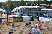 Deutsch: Beachhandball Europameisterschaften 2019 (Beach handball Euro); Tag 2: 3. Juli 2019 – Frauen, Vorrunde Gruppe A, Türkei-Norwegen 0:2 (17:22, 12:20) English: Beach handball Euro; Day 2: 3 July 2019 – Women Preliminary Round Group A – Turkey-Norway 0:2 (17:22, 12:20)