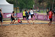 Deutsch: Beachhandball bei den Olympischen Jugendspielen 2018; Tag 6, 12. Oktober 2018; Jungen, Platzierungssspiel Ränge 9-10 – Chinese Taipei (Taiwan)-Uruguay 2:1 English: Beach handball at the 2018 Summer Youth Olympics at 12 October 2018 – Boy's Placement Match 9-10 – Chinese Taipei (Taiwan)-Uruguay 2:1