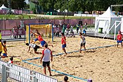 Deutsch: Beachhandball bei den Olympischen Jugendspielen 2018; Tag 3, 9. Oktober 2018; Jungs, Vorrunde, Gruppe A - Ungarn-Thailand 2:1 English: Beach handball at the 2018 Summer Youth Olympics at 9 October 2018 – Girls Preliminary Round Group A‎ – Hungary-Thailand 2:1