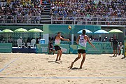 Deutsch: Beachvolleyball bei den Olympischen Jugendspielen 2018; Tag 11, 17. Oktober 2018; Jungen, Spiel um Platz 3 – Argentinien-Ungarn 2:0 (21–15/21–15) English: Beach volleyball at the 2018 Summer Youth Olympics at 17 October 2018 – Bronze Medal Match – Argentina-Hungary 2:0 (21–15/21–15)