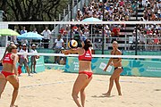 Deutsch: Beachvolleyball bei den Olympischen Jugendspielen 2018; Tag 11, 17. Oktober 2018; Mädchen, Finale – Italien (Claudia Scampoli & Nicol Bertozzi)- Russland (Maria Woronina & Maria Botscharow) 0:2 (19–21/19–21) English: Beach volleyball at the 2018 Summer Youth Olympics at 17 October 2018 – Girls Final – Italy (Claudia Scampoli & Nicol Bertozzi) - Russia (Maria Voronina & Maria Bocharova) 0:2 (19–21/19–21)